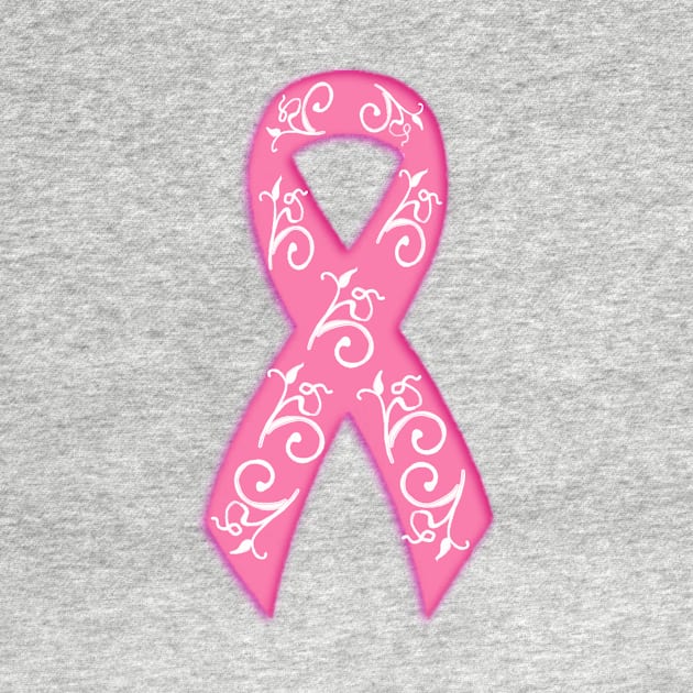 Breast Cancer Awareness Ribbon With Filigree by m2inspiration